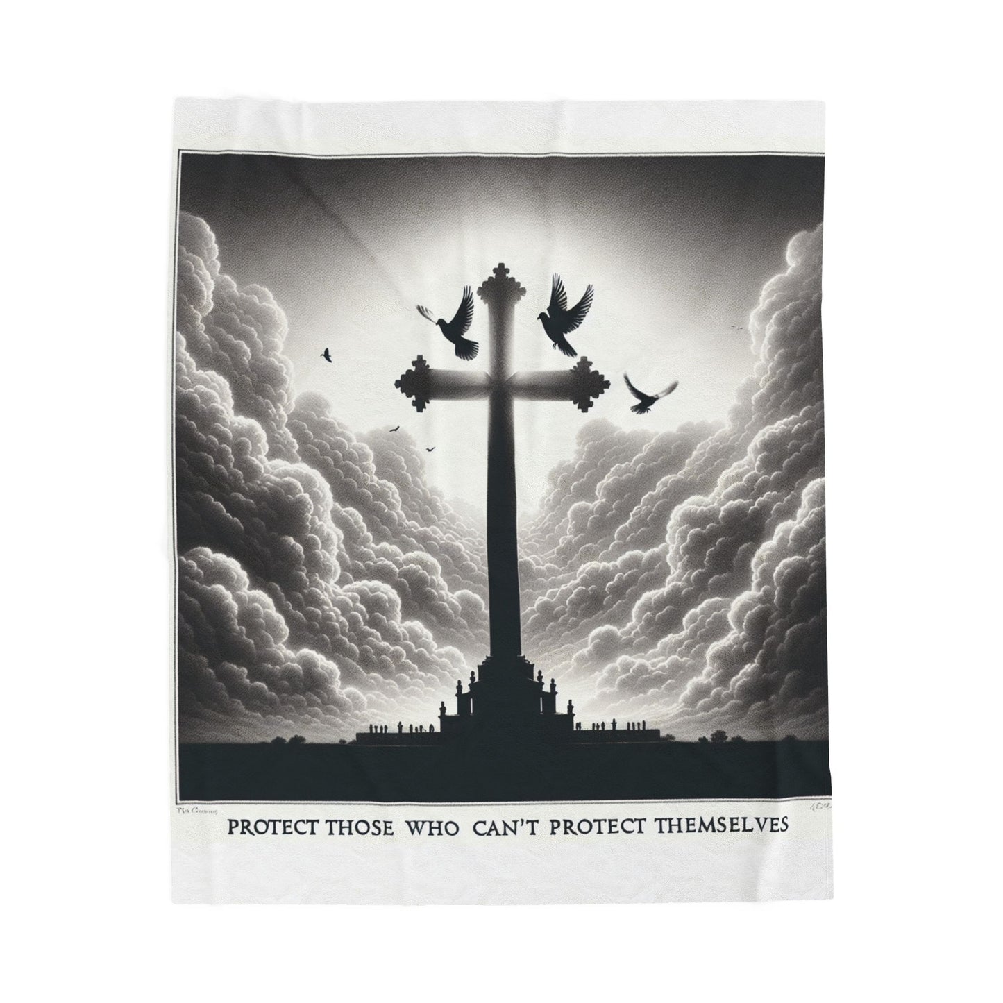 Christian Velveteen Plush Blanket - Protect Those Who Can't Protect Themselves